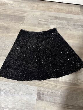 She + Sky Black Sequin Circle Skirt